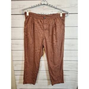 Sonoma Burnt Orange Southwest Pleated Pockets Aztec Crop Pants Size XXL‎